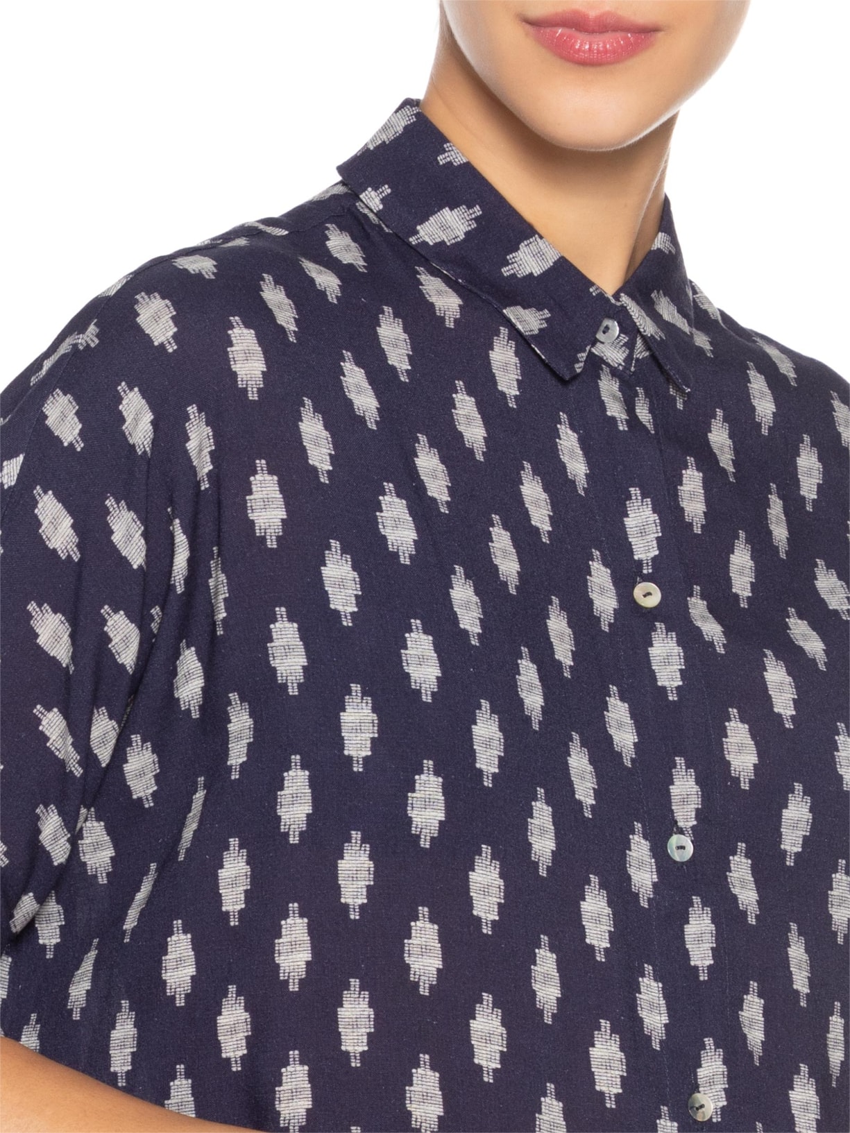Camisa Feminina Cropped Azul Lenny Niemeyer