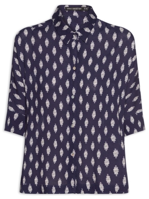 Camisa Feminina Cropped - Azul