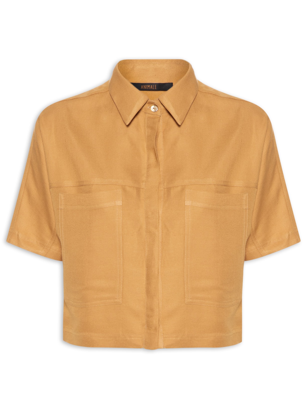 Camisa Feminina Cropped Doe - Marrom