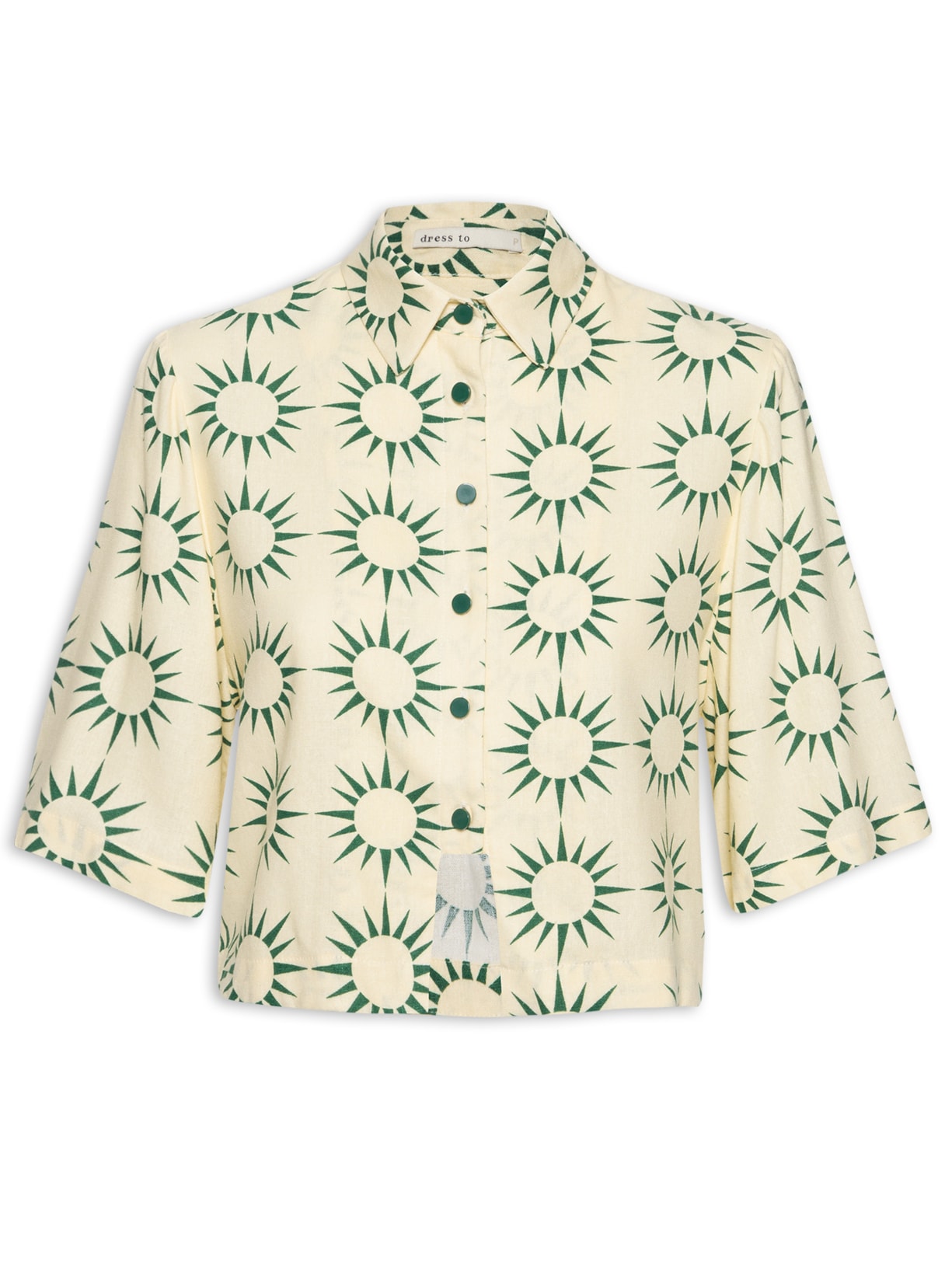 Camisa Feminina Cropped Linho Raiar - Verde