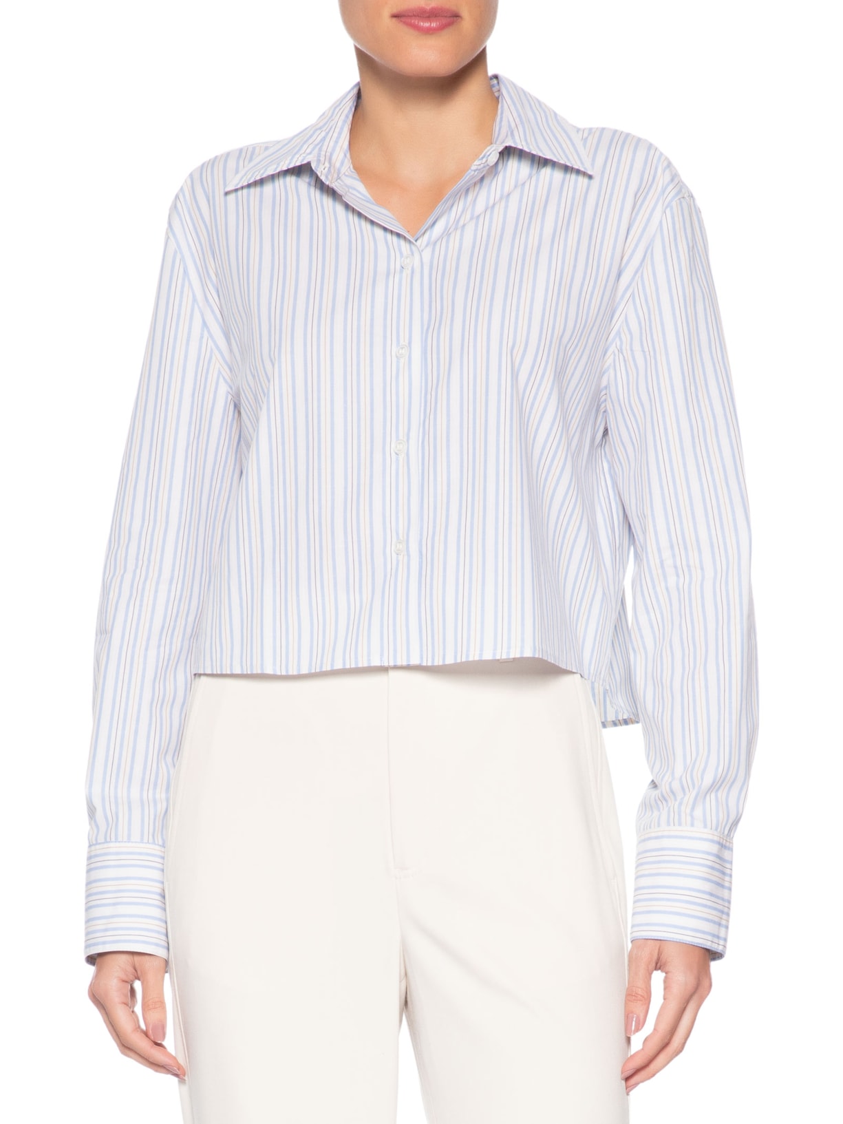 Camisa Feminina Cropped Listra Azul Animale