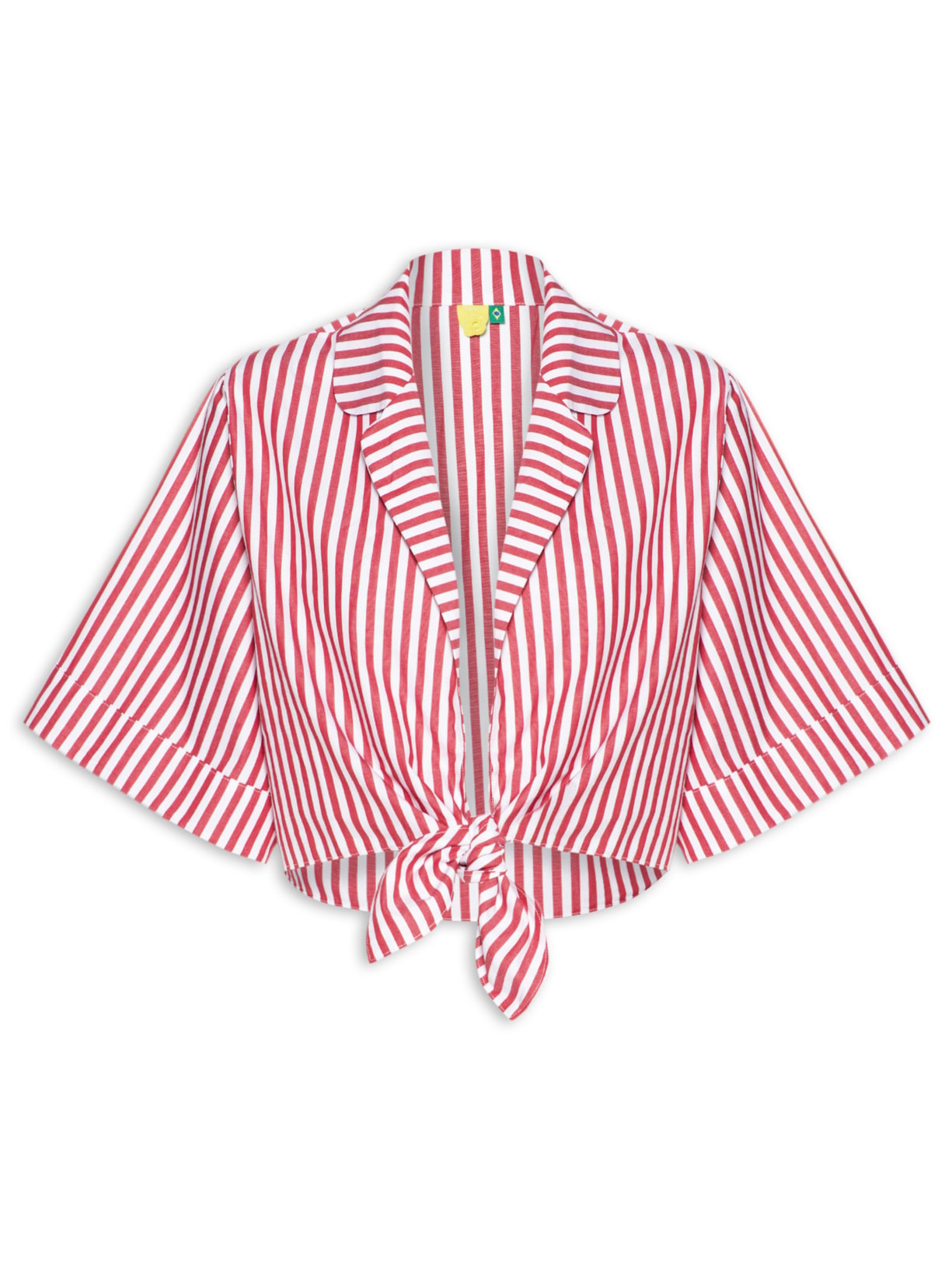 Camisa Feminina Cropped Listrada Rosa Farm