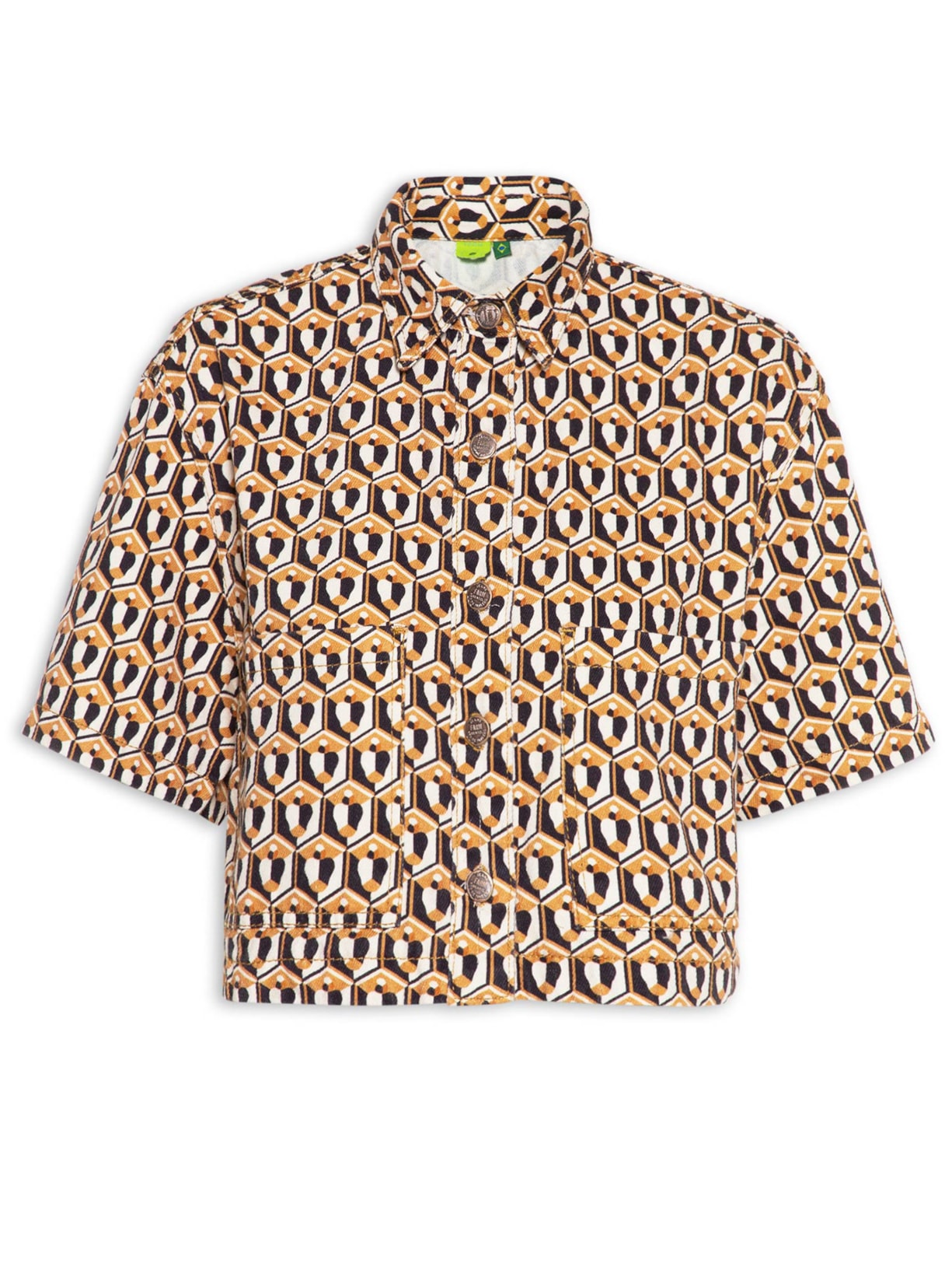 Camisa Feminina Cropped Mania De Caju - Marrom