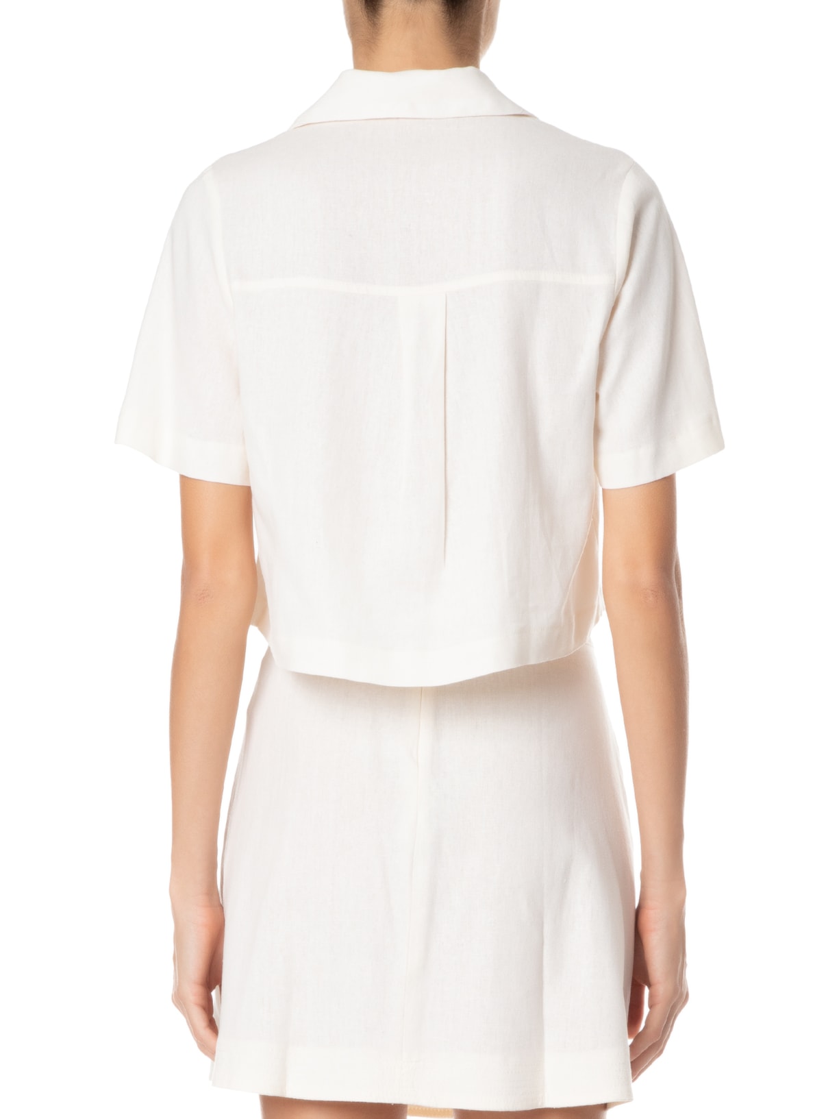 Camisa Feminina Cropped Off White Maria Filó