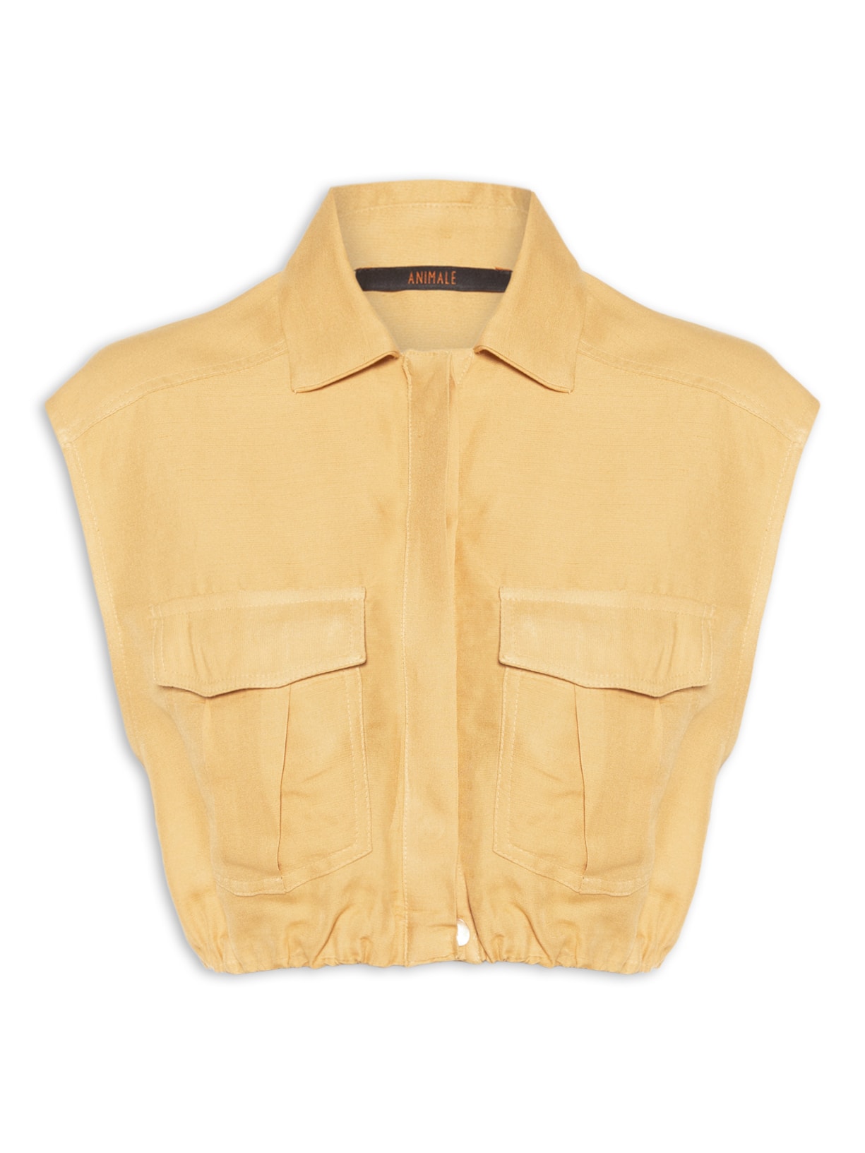 Camisa Feminina Cropped Pate Coberta Off  Bege Animale