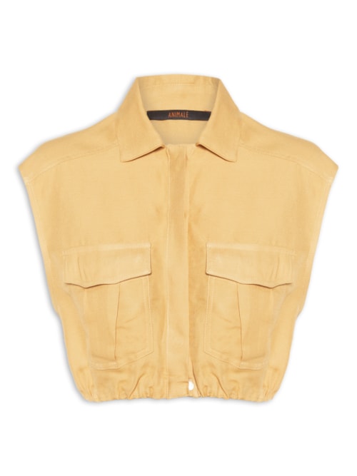 Camisa Feminina Cropped Pate Coberta Off - Bege