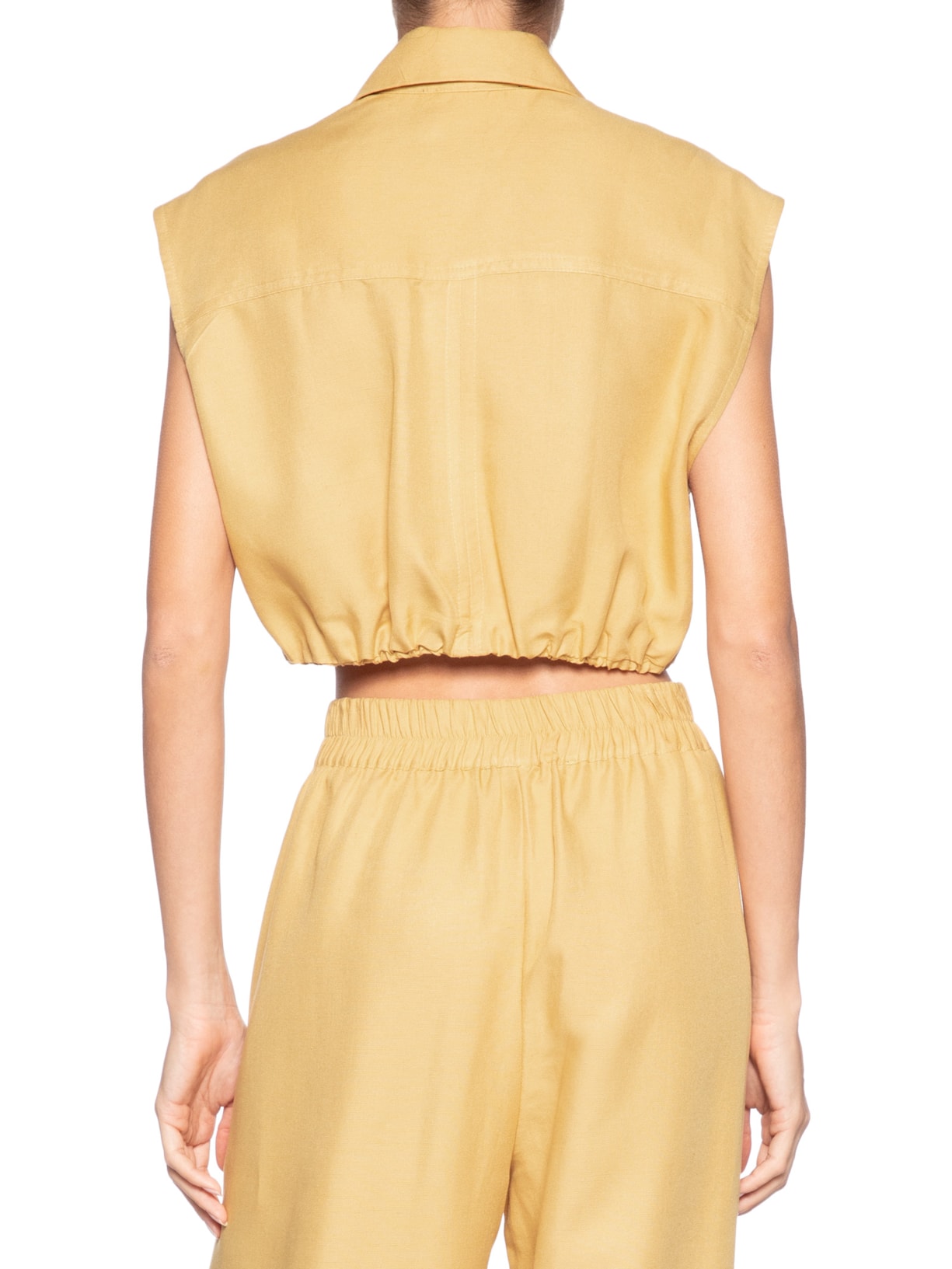 Camisa Feminina Cropped Pate Coberta Off  Bege Animale