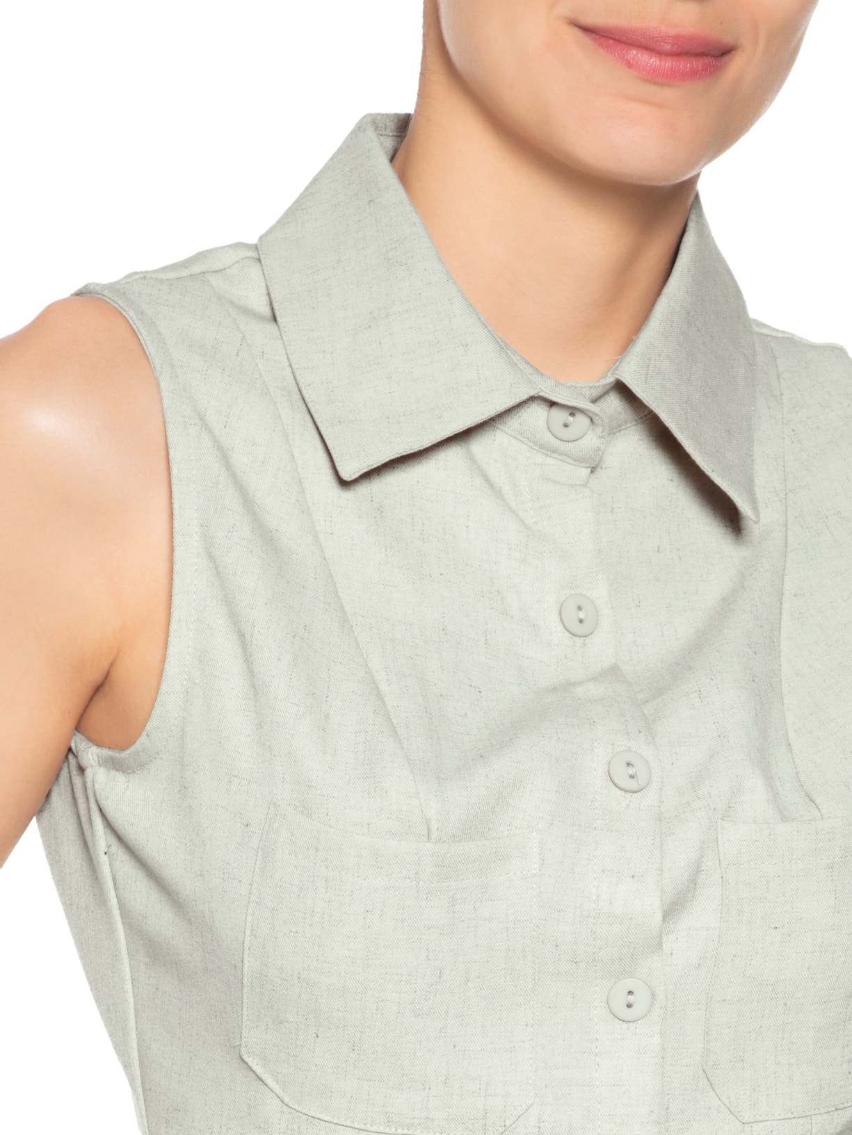 Camisa Feminina Cropped Sem Manga Verde Basiq