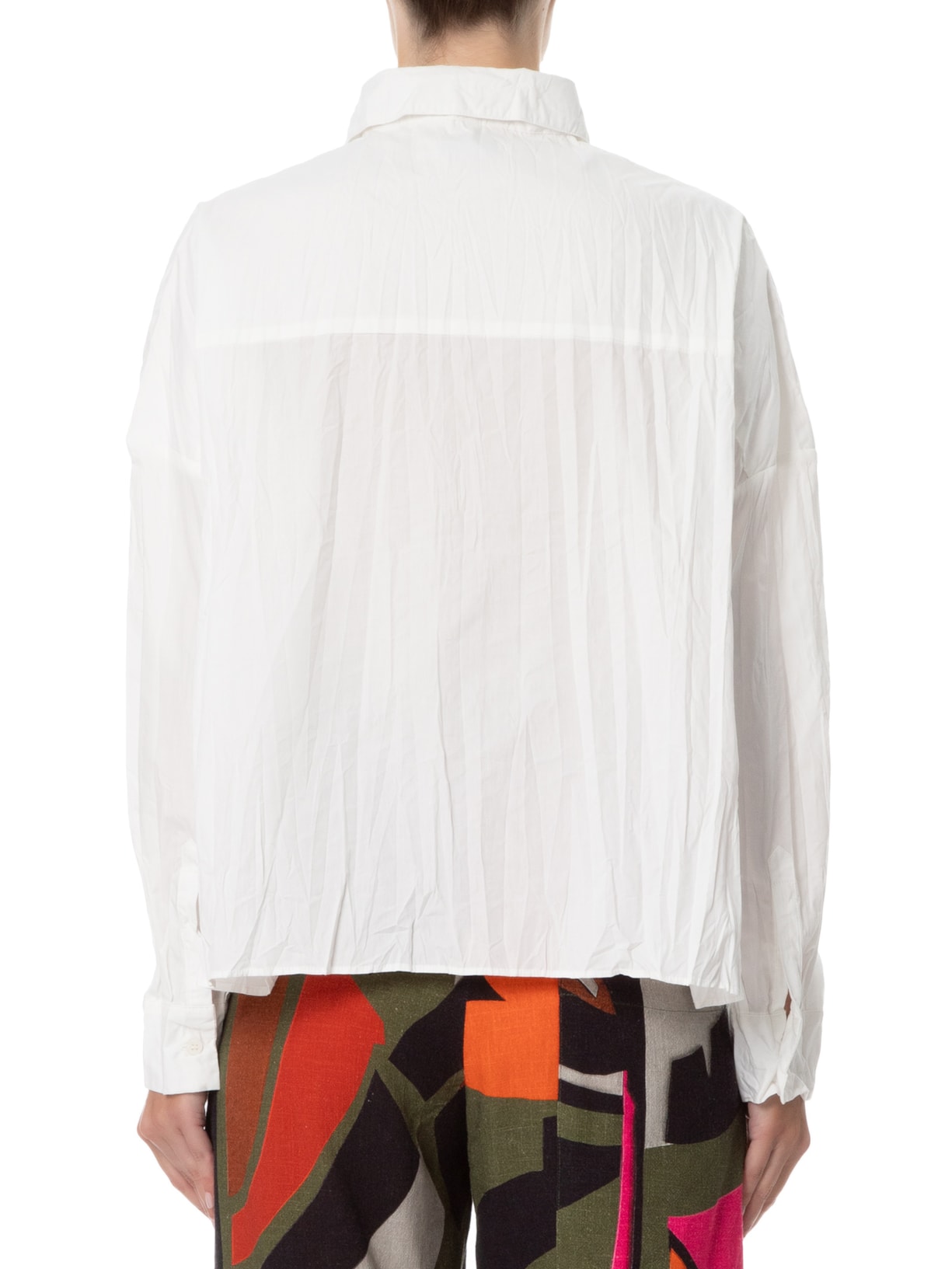 Camisa Feminina Cropped Tricoline Pleat Off White Osklen