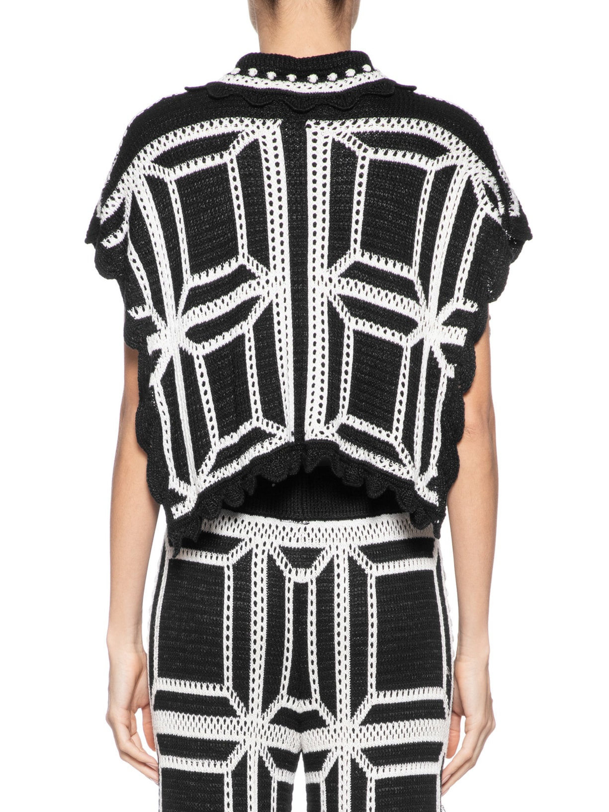 Camisa Feminina Cropped Tricot Artesanal Preto Farm
