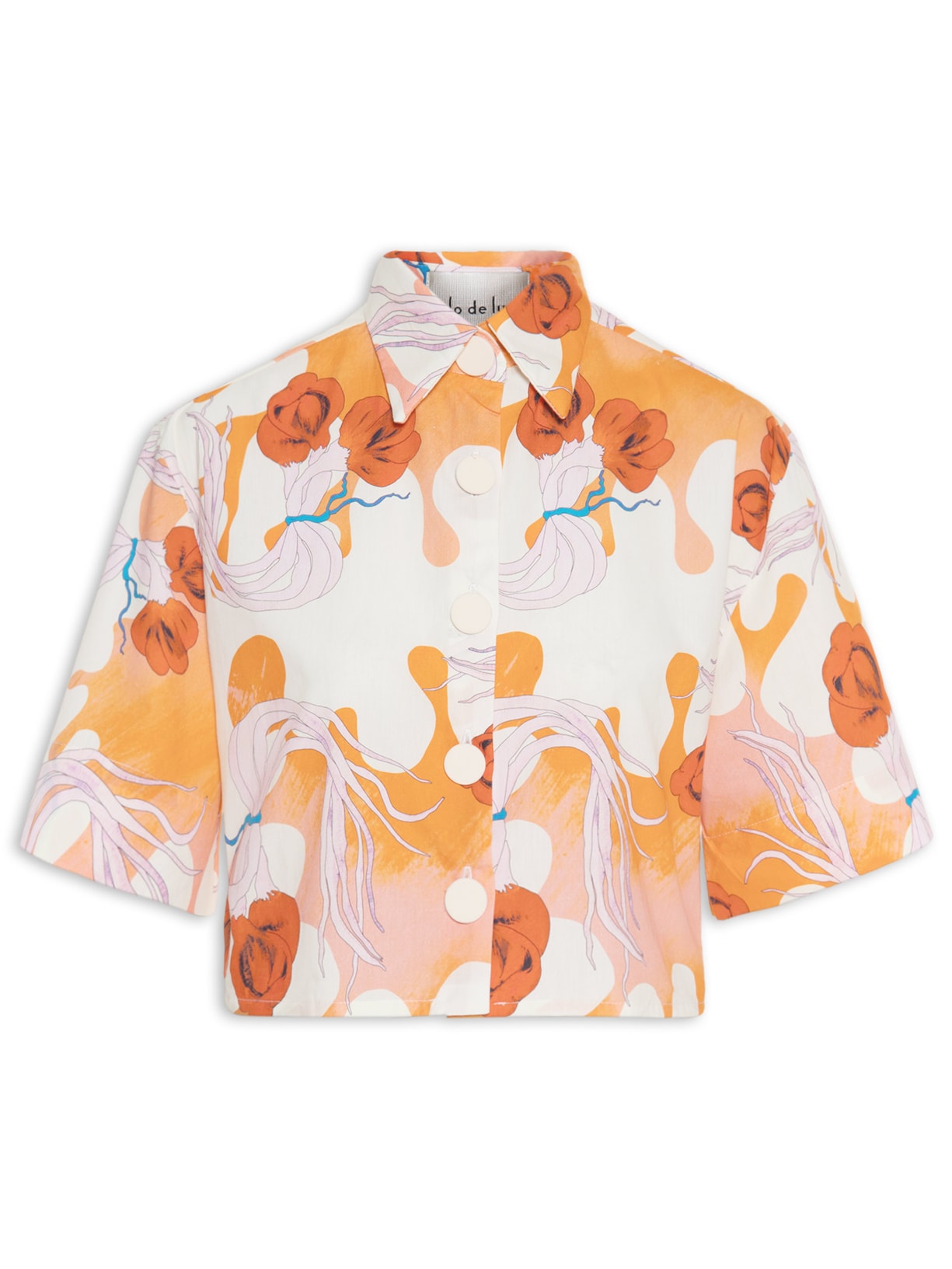 Camisa Feminina Curta Aglio Rosado - Laranja