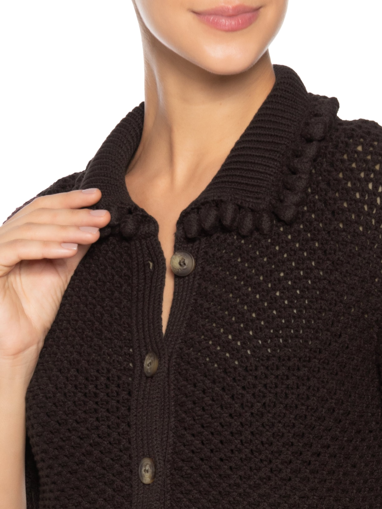 Camisa Feminina Curta Blimblom Marrom Anselmi