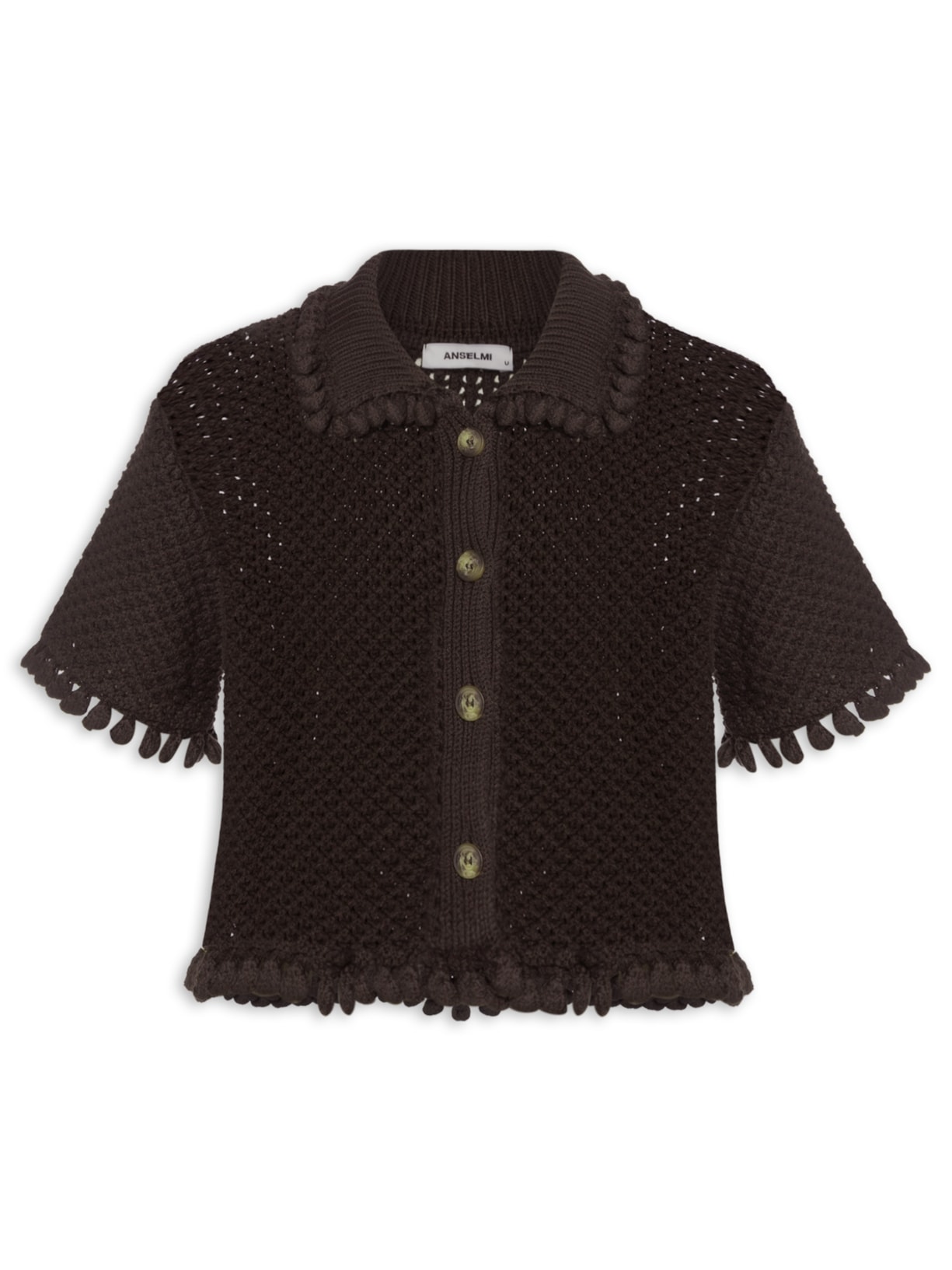 Camisa Feminina Curta Blimblom Marrom Anselmi