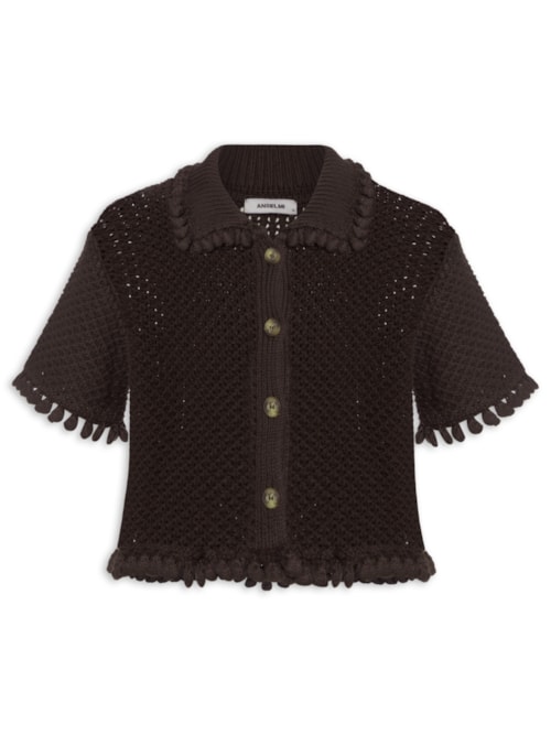 Camisa Feminina Curta Blimblom - Marrom