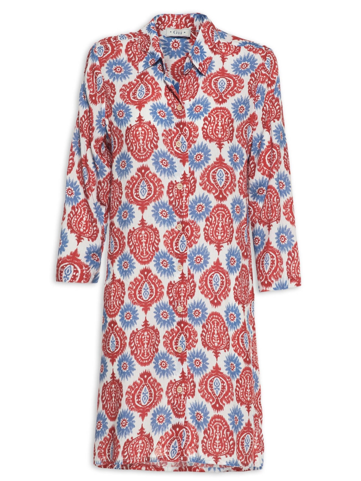 Camisa Feminina Curta Malaga Vermelho Gii Sleepwear