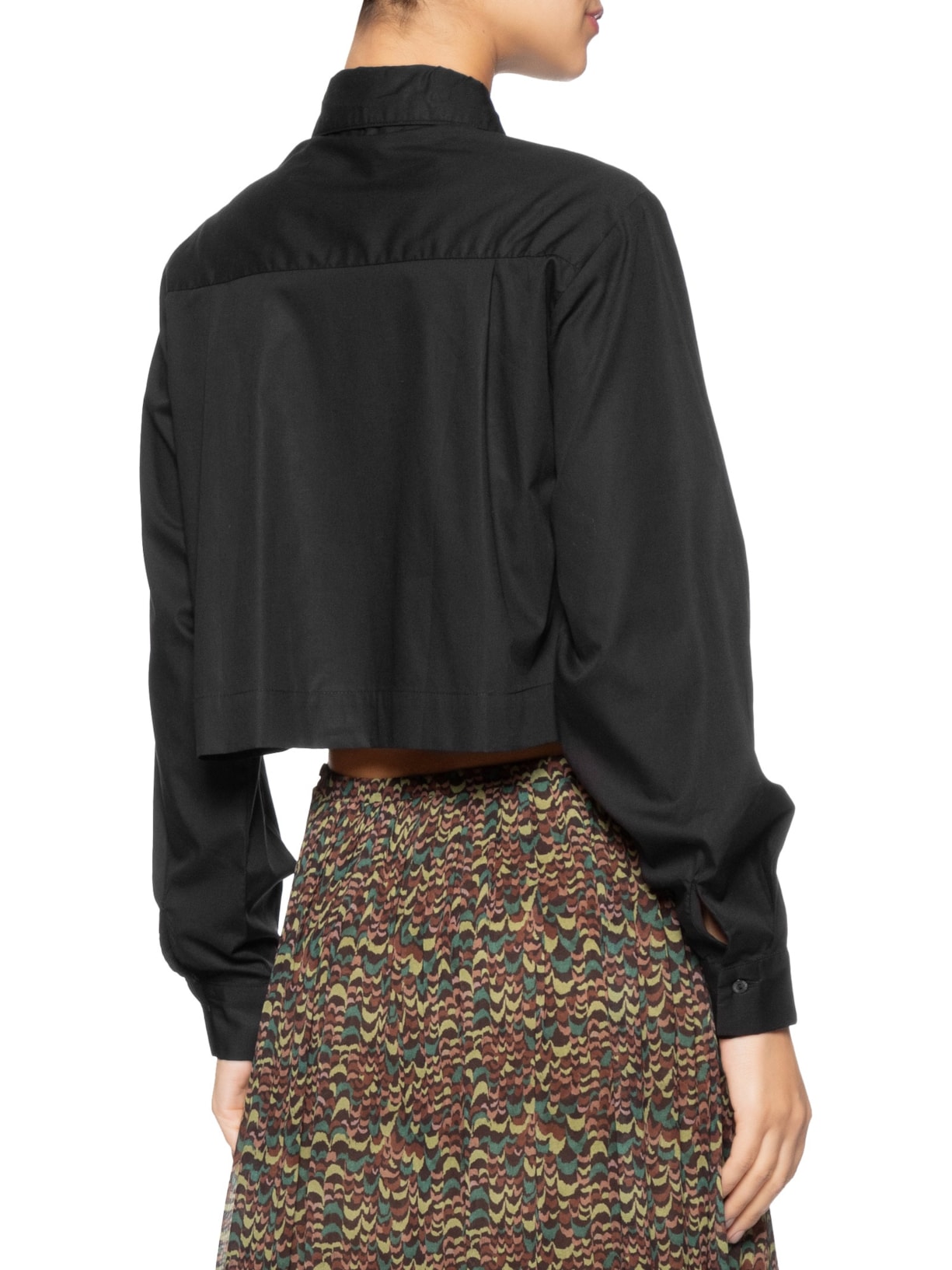 Camisa Feminina De Algodão Cropped Preto Animale