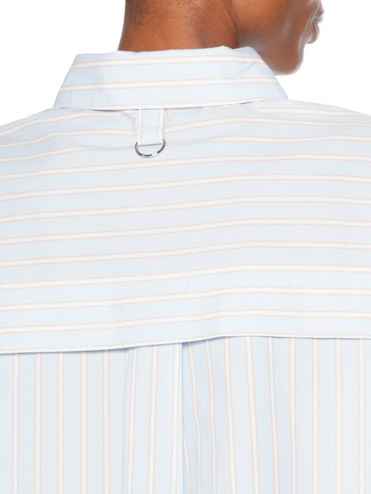 Camisa Feminina De Algodão Listrada Com Prega Azul Animale Jeans