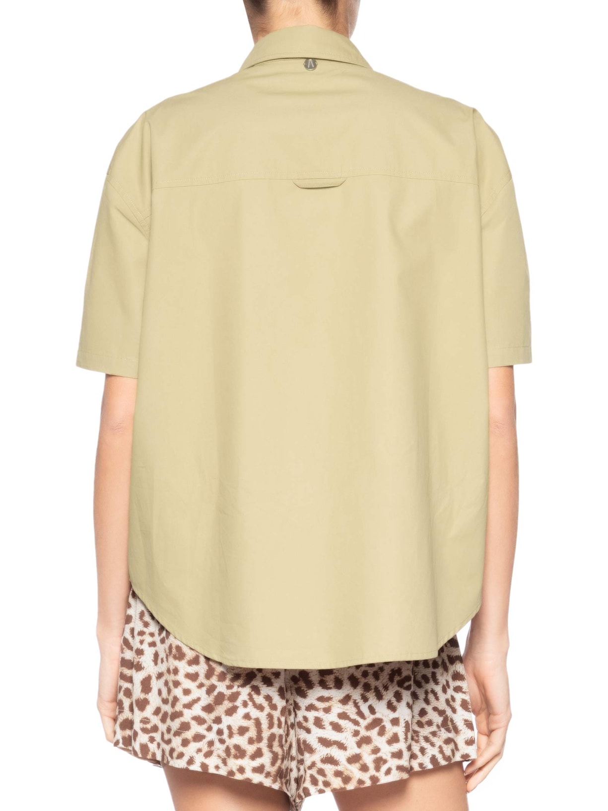 Camisa Feminina de Botão Manga Curta – Marrom Animale Jeans