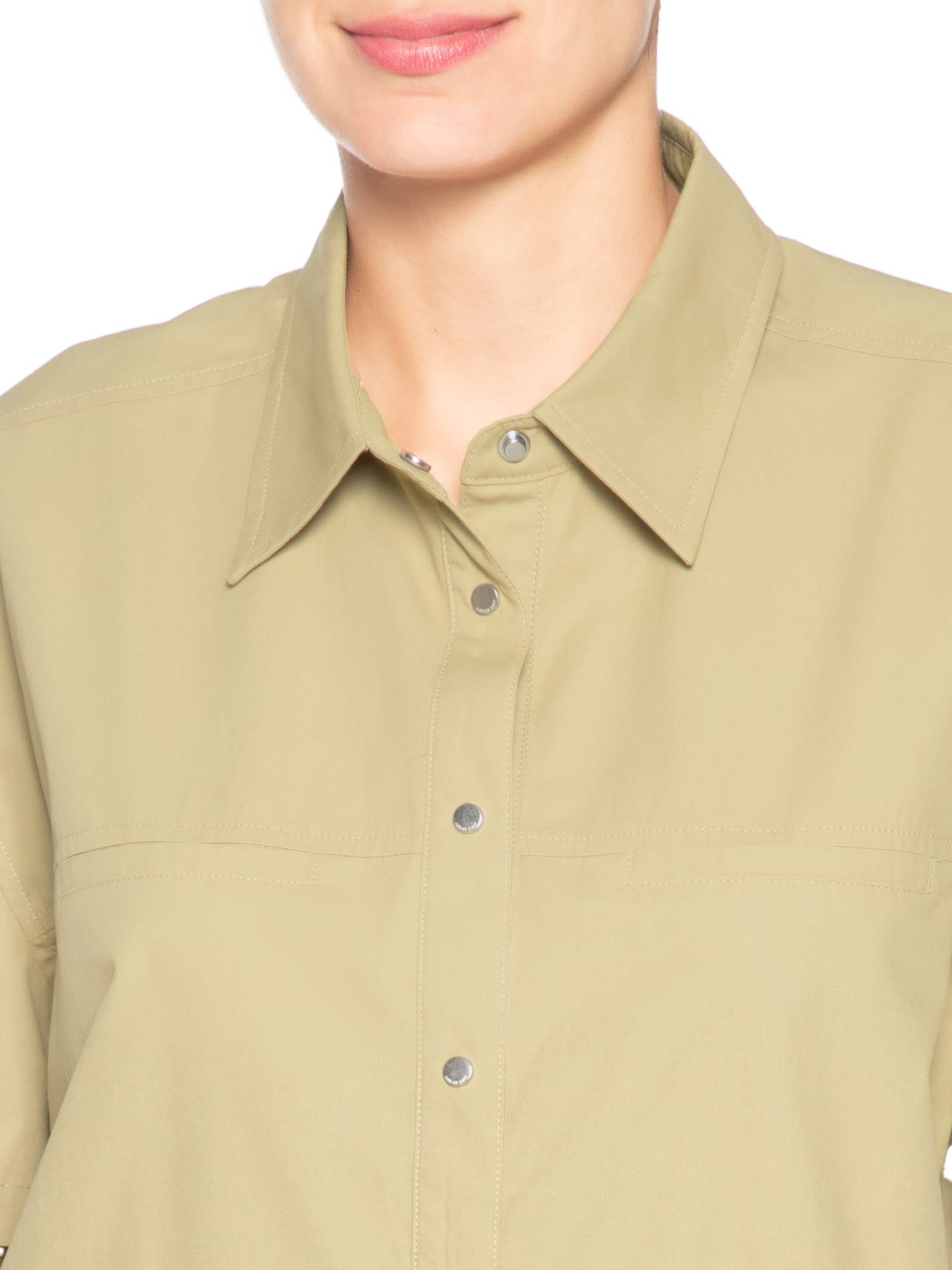 Camisa Feminina de Botão Manga Curta – Marrom Animale Jeans