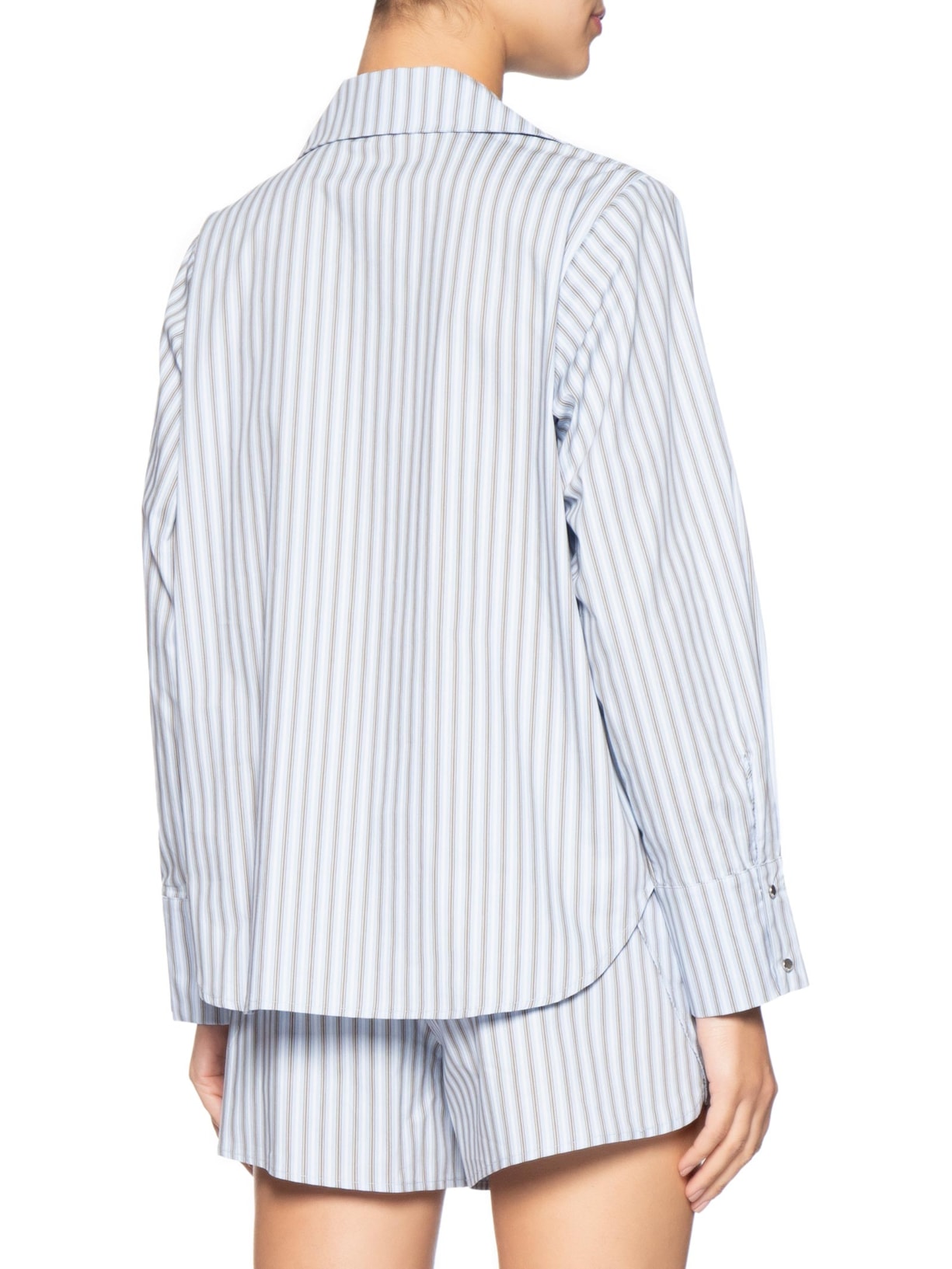 Camisa Feminina de Botão Ml Fio Tinto– Azul Animale Jeans