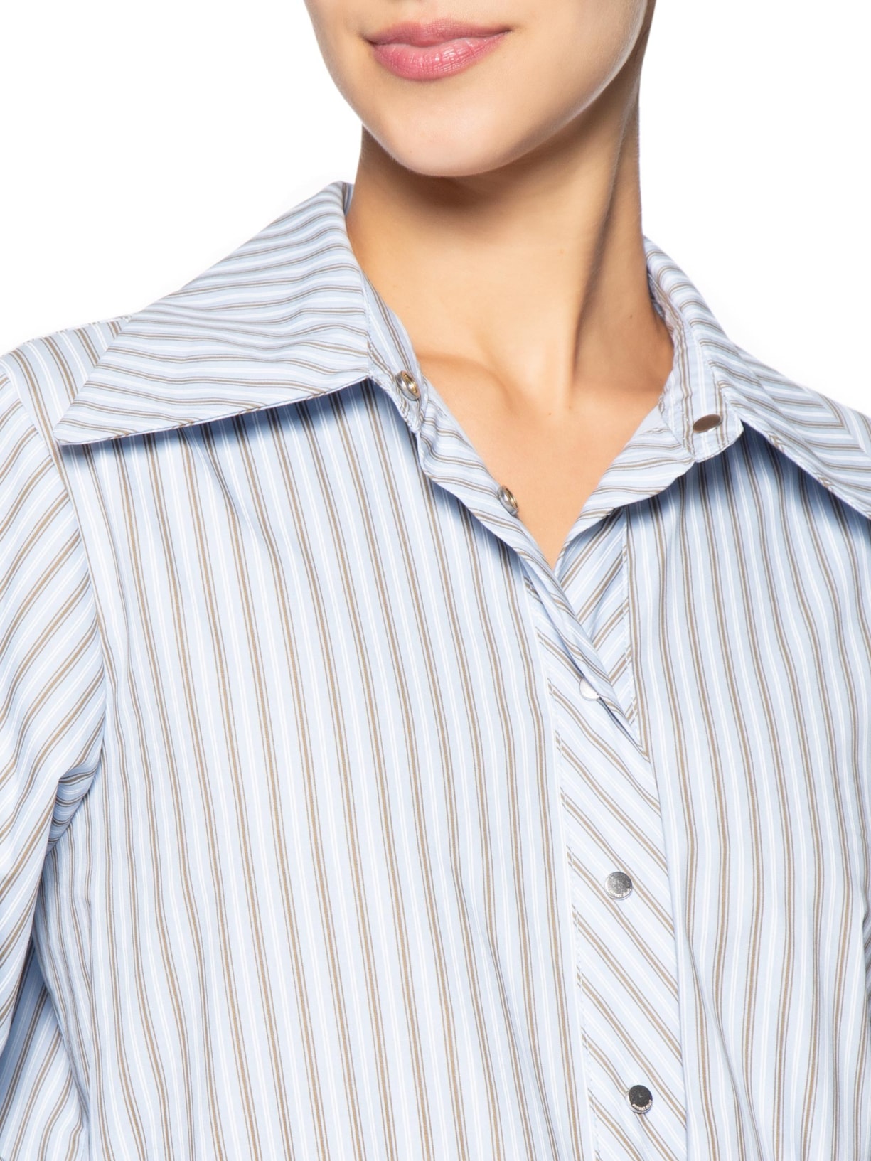 Camisa Feminina de Botão Ml Fio Tinto– Azul Animale Jeans