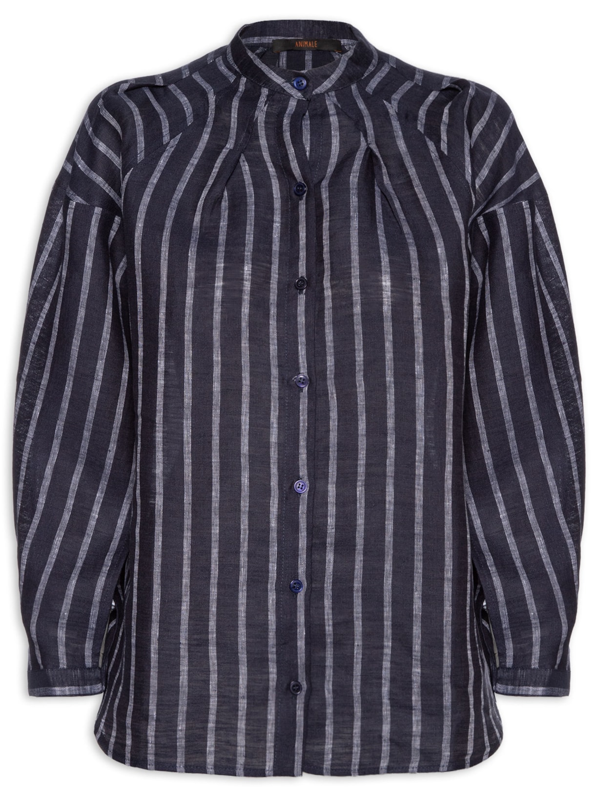 Camisa Feminina De Cambraia Listra - Azul