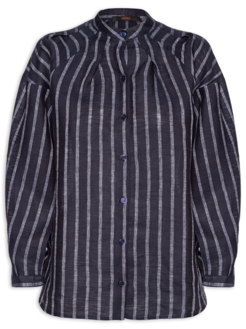 Camisa Feminina De Cambraia Listra - Azul