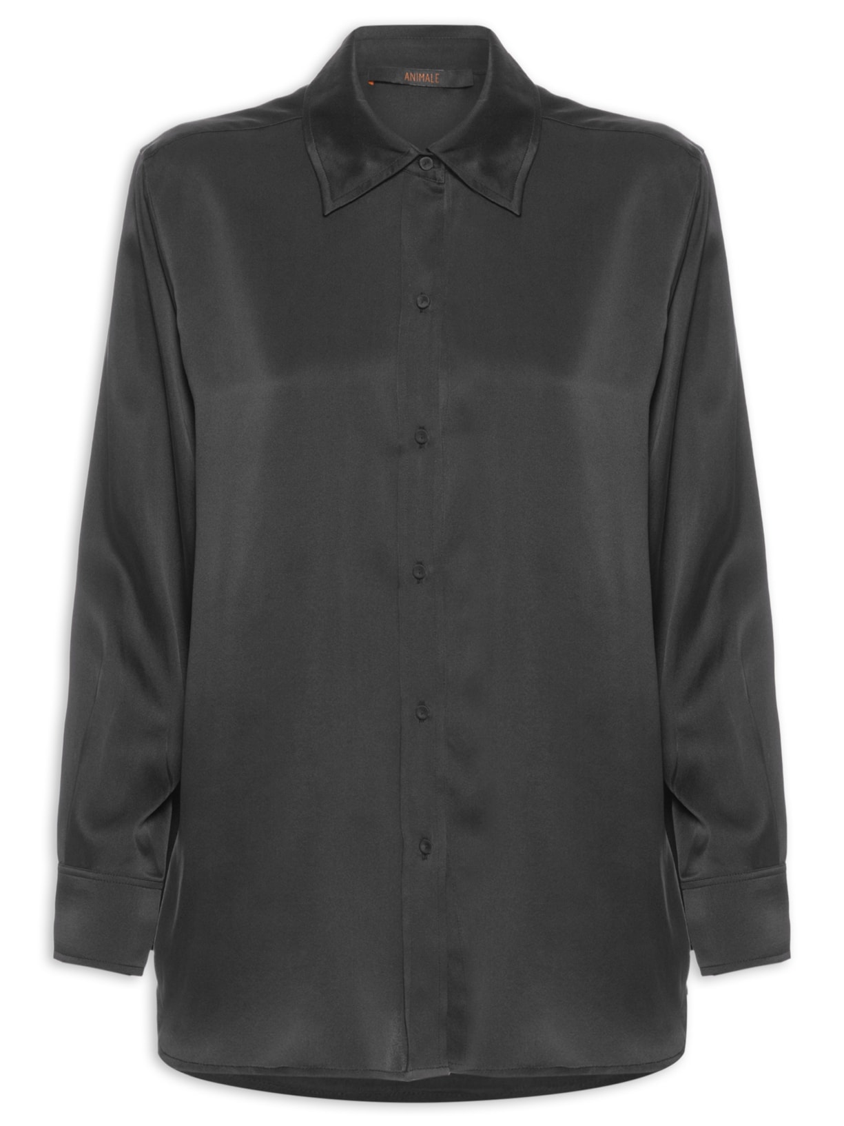Camisa Feminina De Cetim - Preto