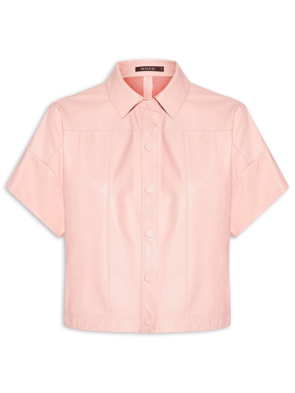 Camisa Feminina De Couro - Rosa