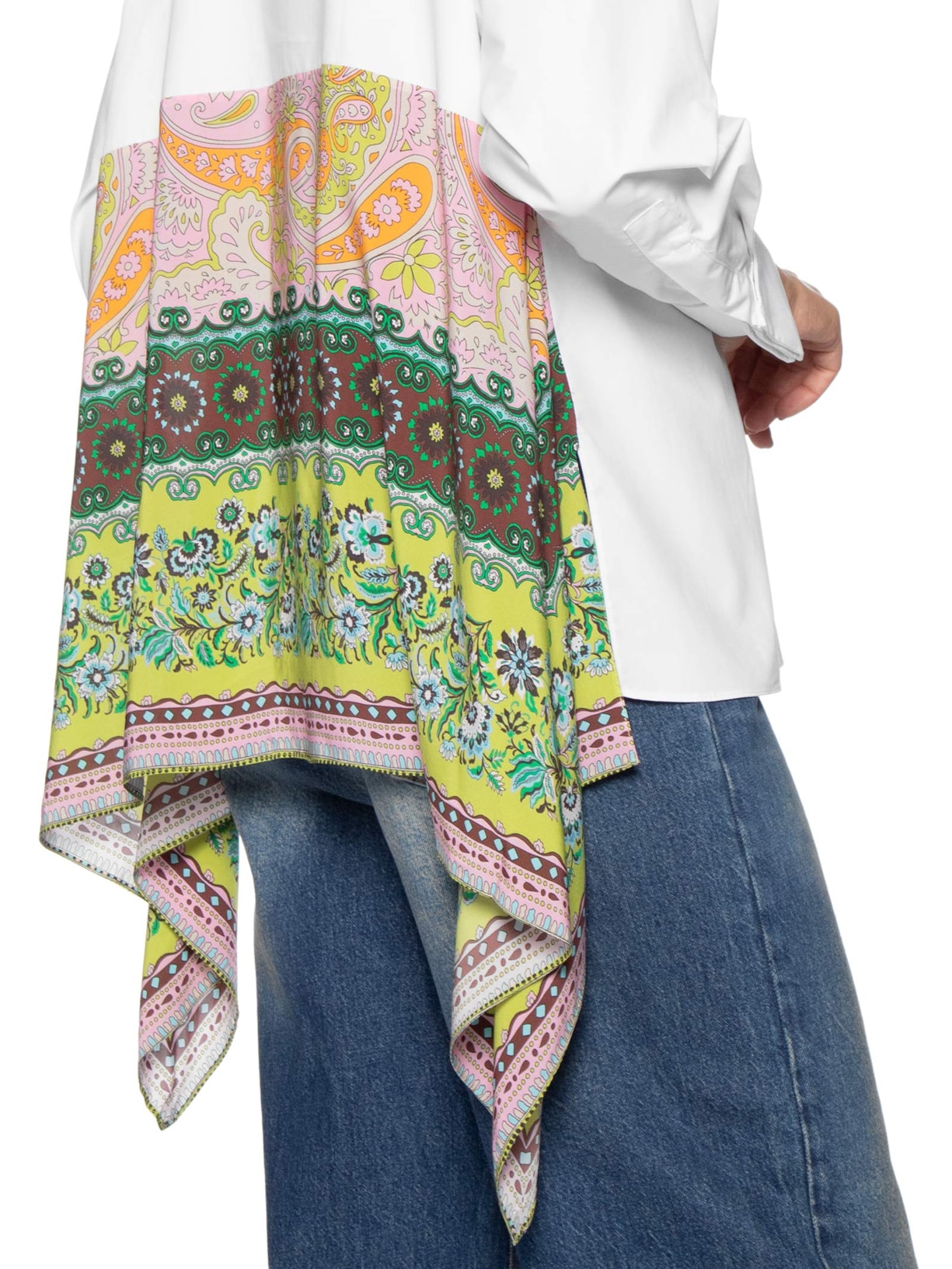 Camisa Feminina De Tricoline Costas De Lenço Branco Animale