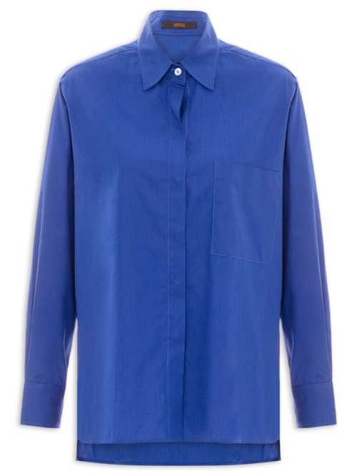 Camisa Feminina De Tricoline Essential - Azul