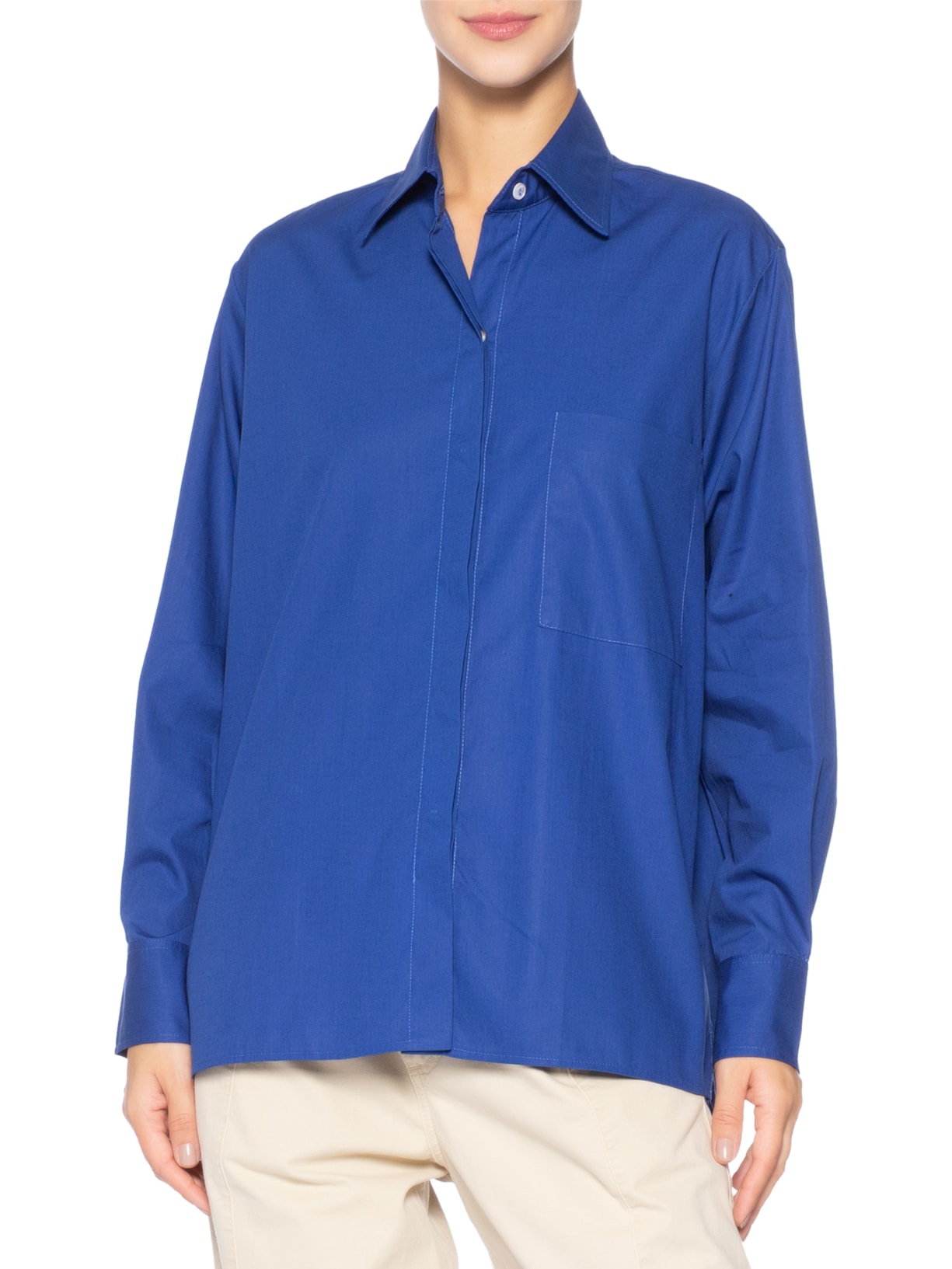 Camisa Feminina De Tricoline Essential Azul Animale