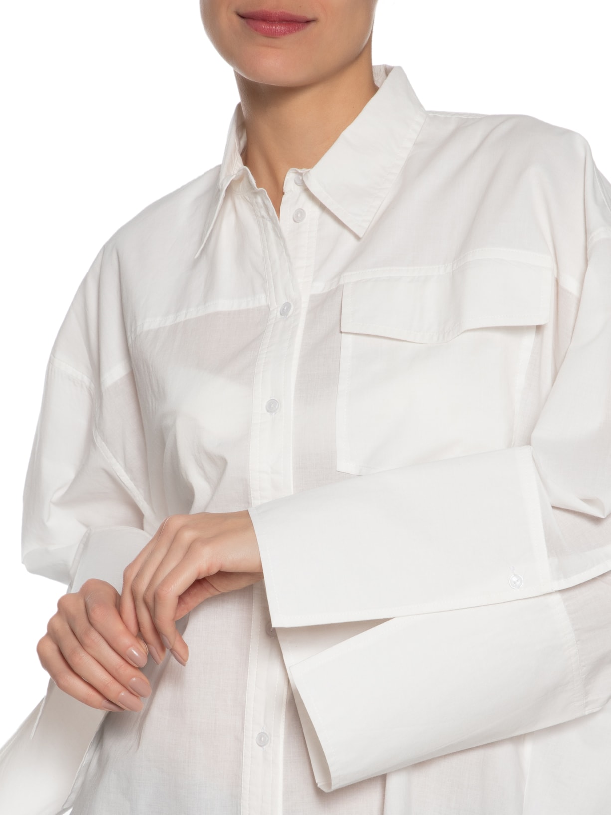 Camisa Feminina De Voil Com Bolso Branco Animale Jeans