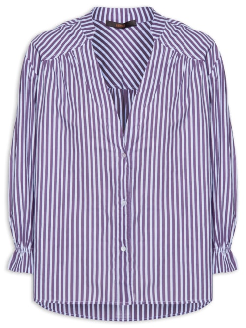 Camisa Feminina de Voil Listrada – Roxo