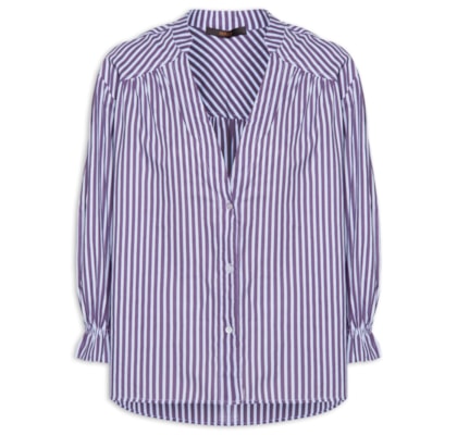 Camisa Feminina de Voil Listrada – Roxo