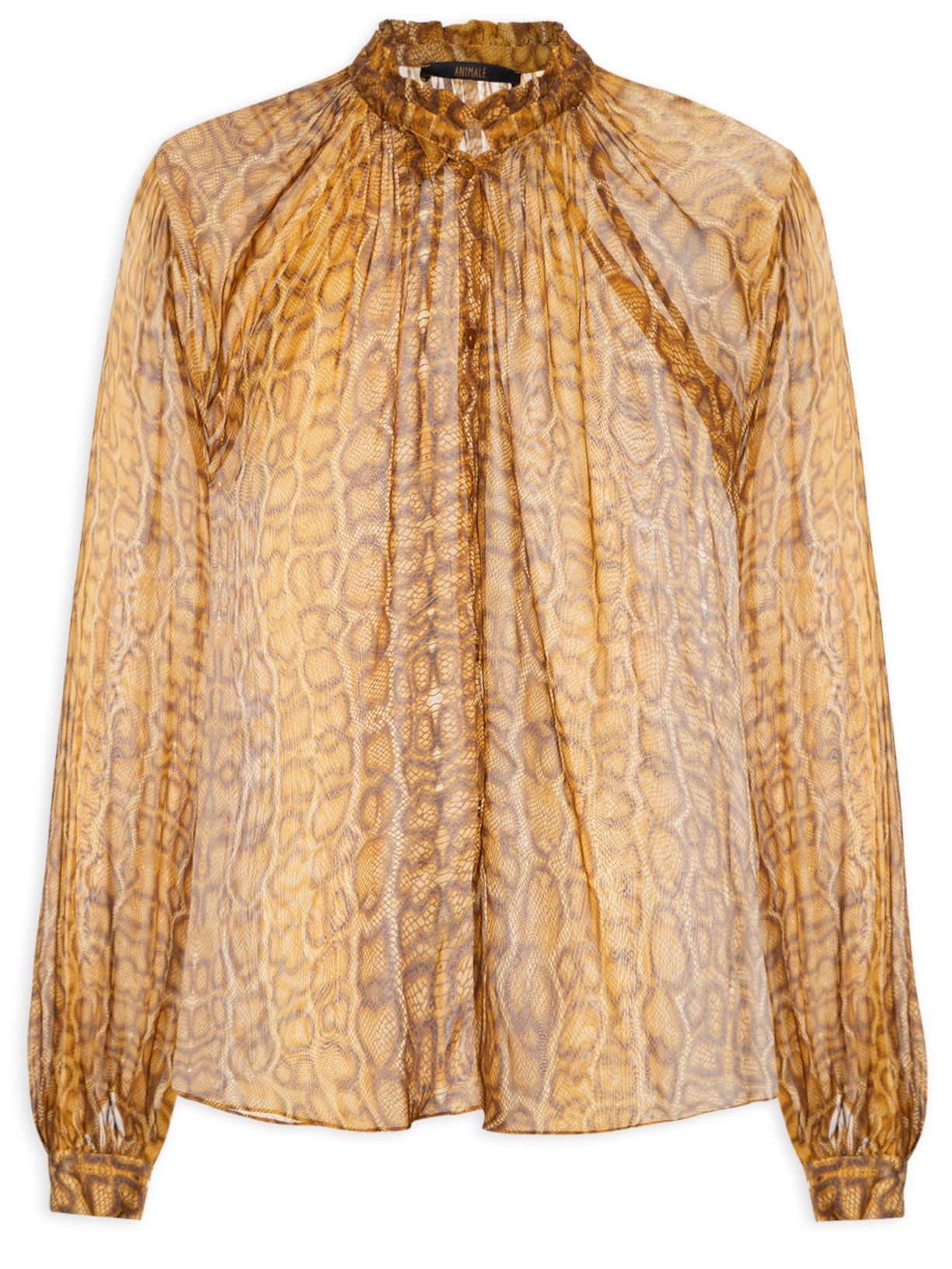 Camisa Feminina Decote Franzido Cobra Lajedo - Marrom