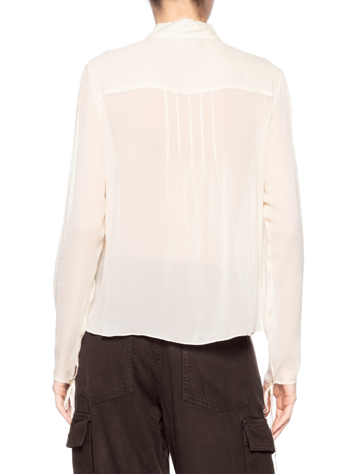 Camisa Feminina Decote Jabour Bege Animale