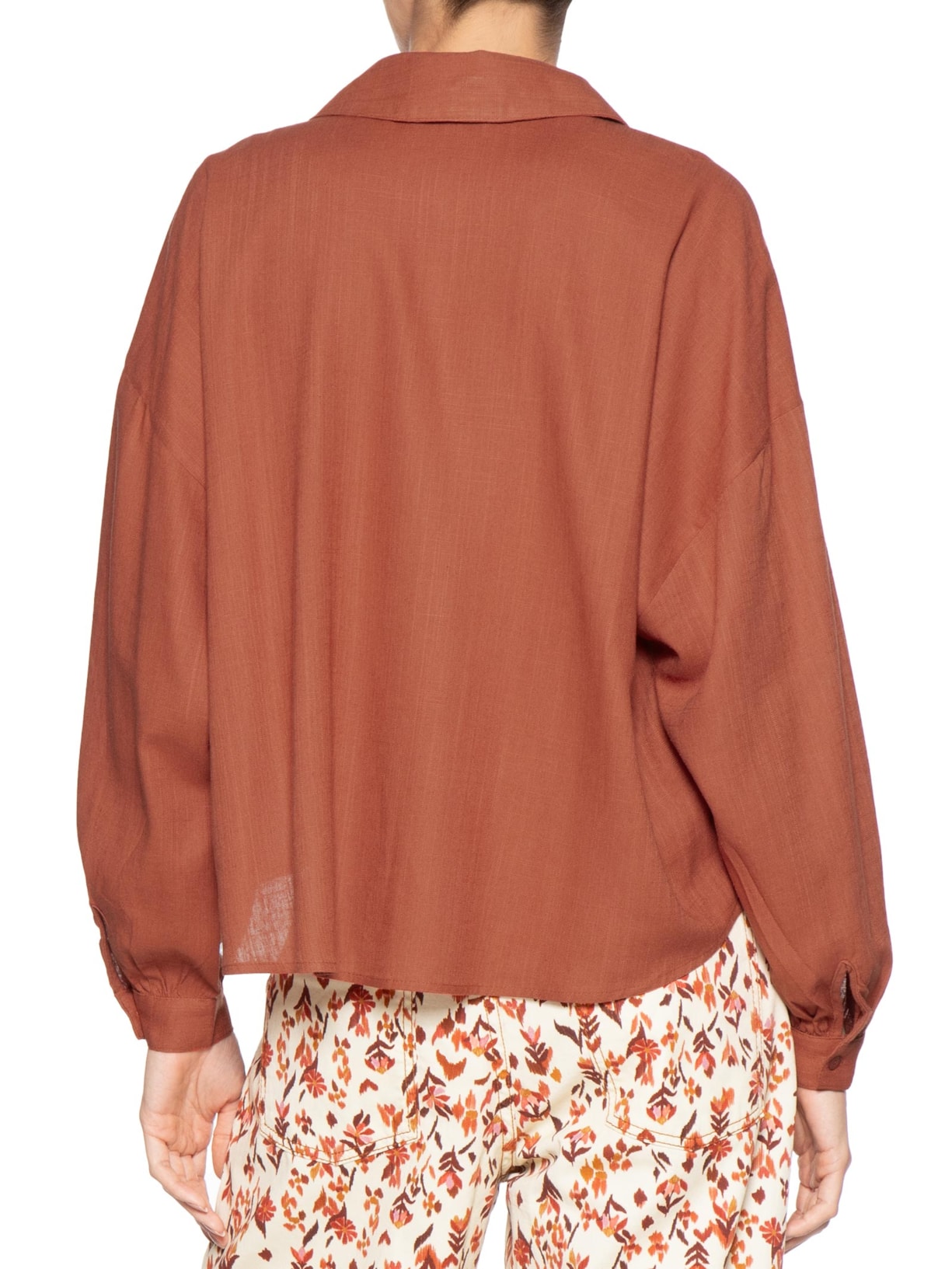 Camisa Feminina Decote V Marrom Dress To