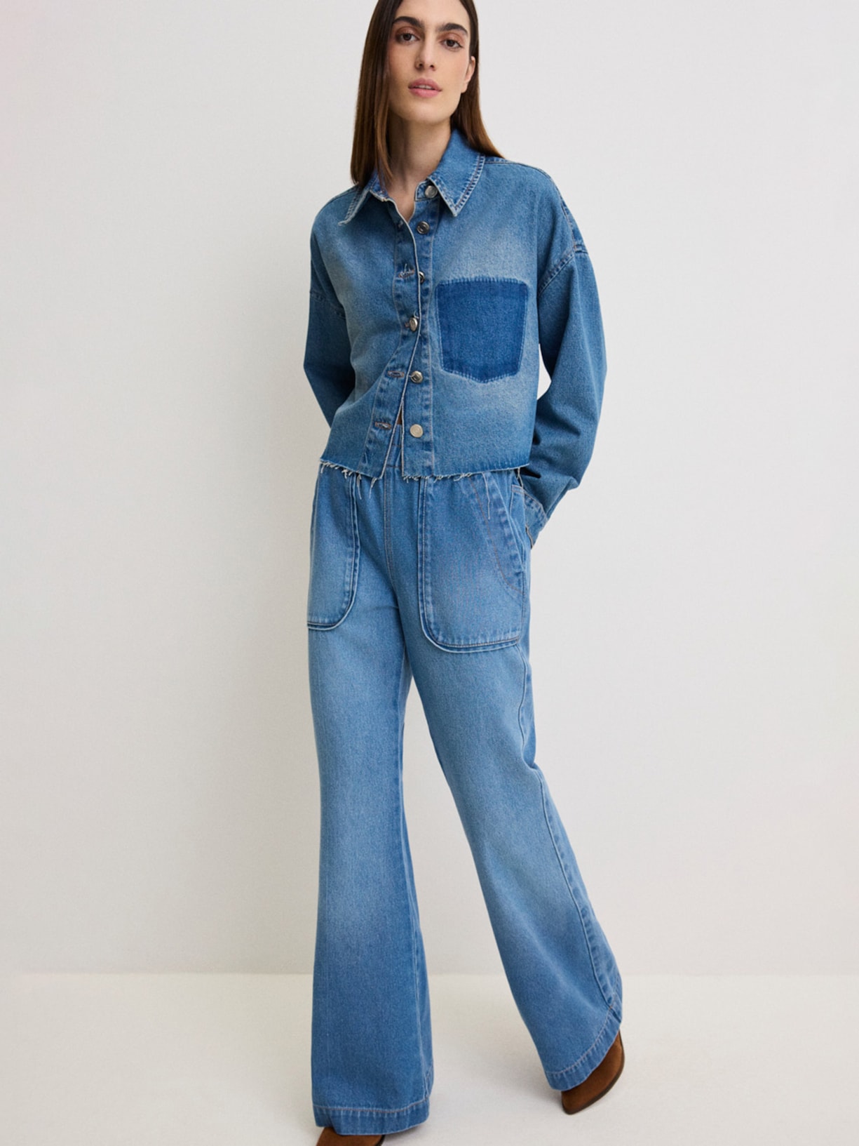 Camisa Feminina Diana Jeans I26 Azul Mixed