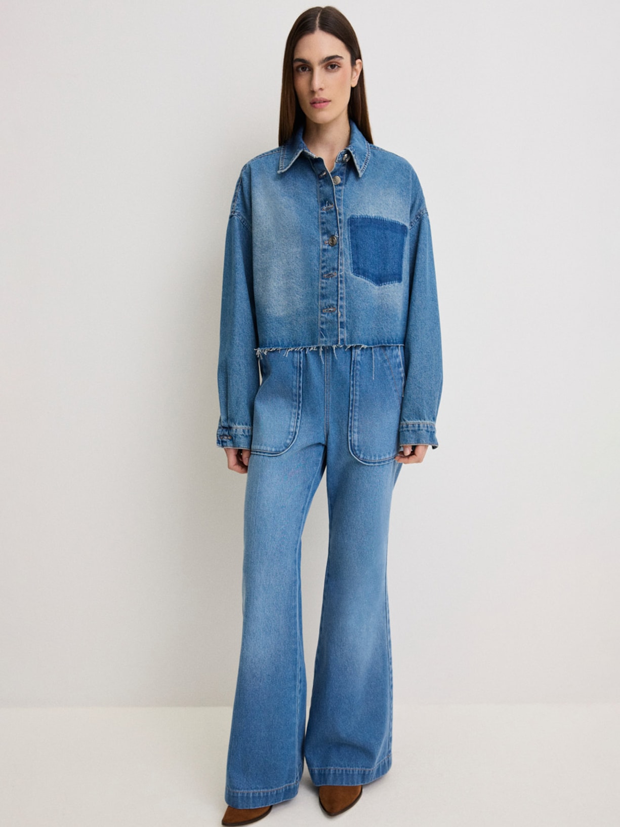 Camisa Feminina Diana Jeans I26 Azul Mixed