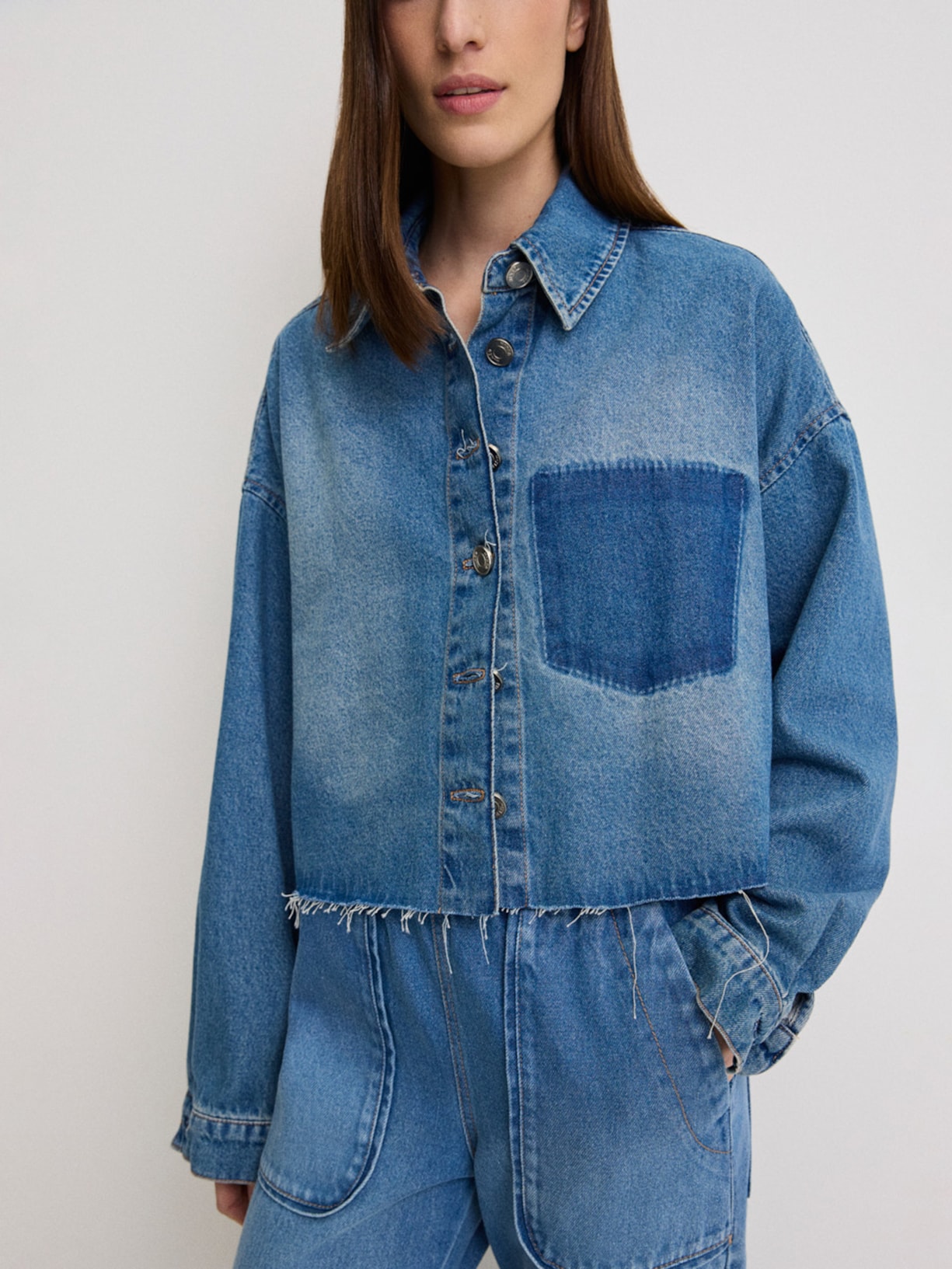 Camisa Feminina Diana Jeans I26 Azul Mixed