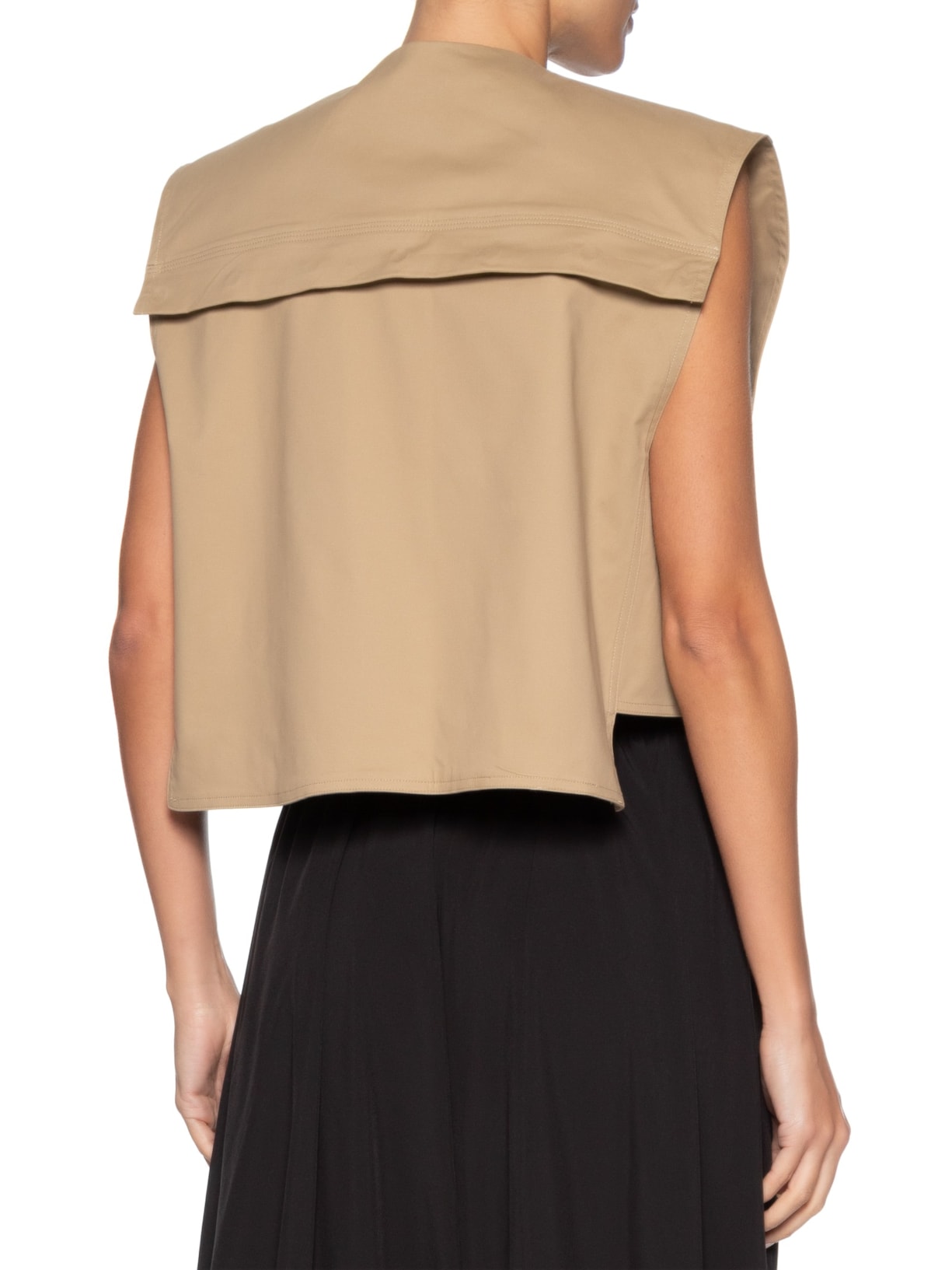 Camisa Feminina Duo Plissado Cotton Bege Osklen