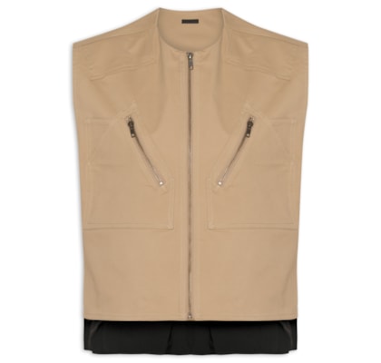 Camisa Feminina Duo Plissado Cotton - Bege