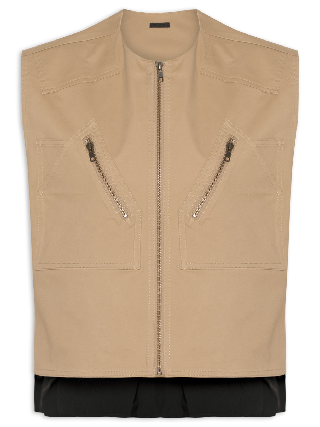 Camisa Feminina Duo Plissado Cotton - Bege