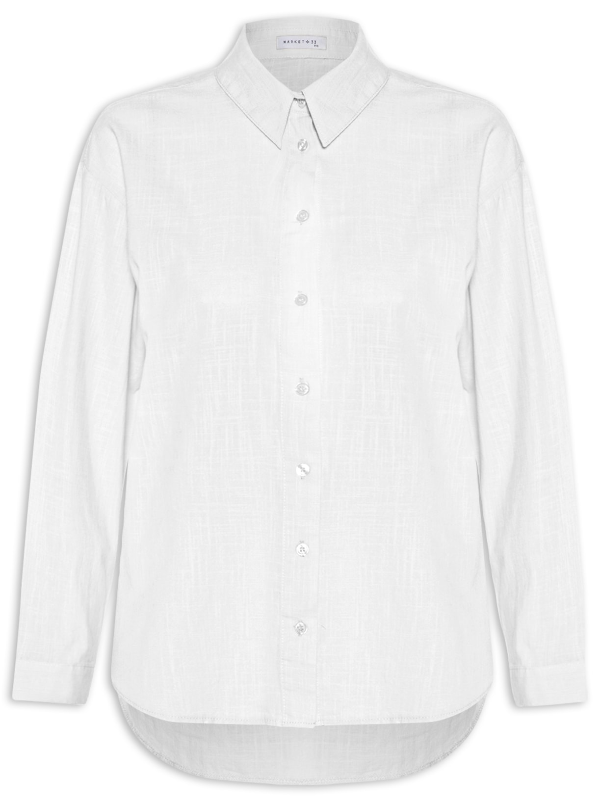 Camisa Feminina Em Algodão - Branco