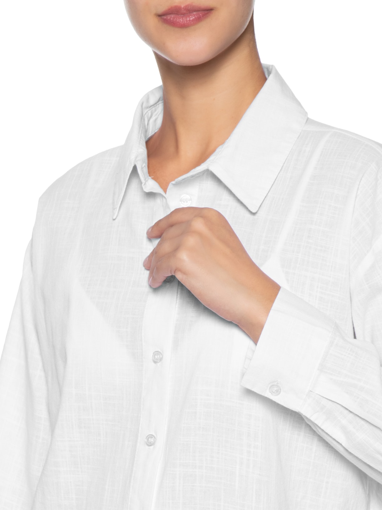 Camisa Feminina Em Algodão Branco Market 33