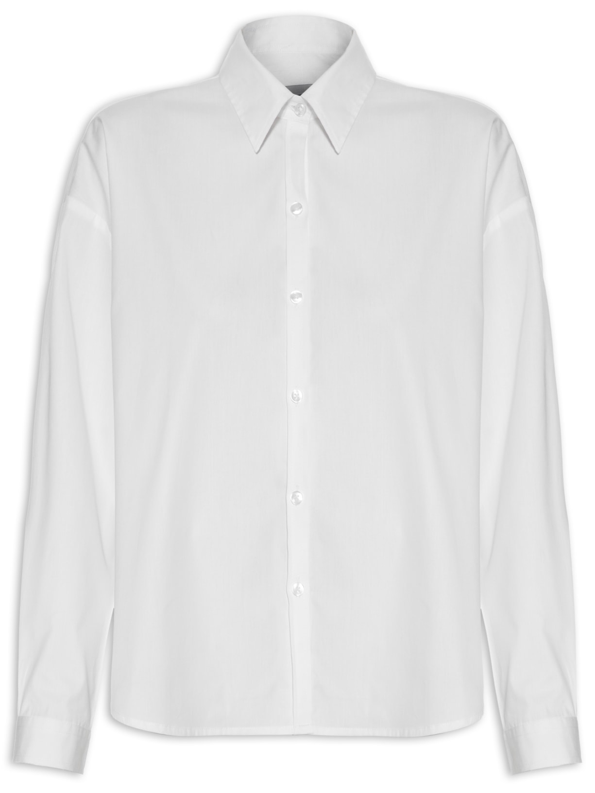 Camisa Feminina Em Algodão Com Fenda Nas Costas - Off White