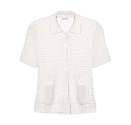 Camisa Feminina Em Tricot - Off White