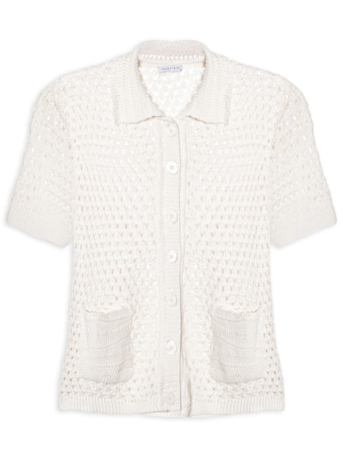 Camisa Feminina Em Tricot - Off White