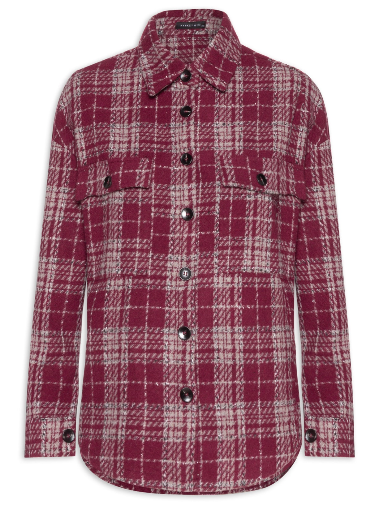 Camisa Feminina Em Tweed - Vinho